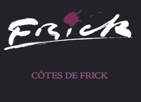 Label for Cotes de Frick with large Frick logo.