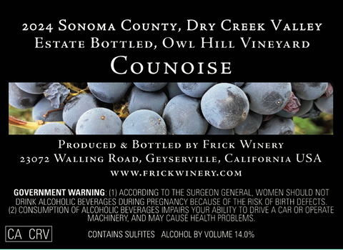 COUNOISE 2024 Estate Owl Hill Vineyard, Dry Creek Valley