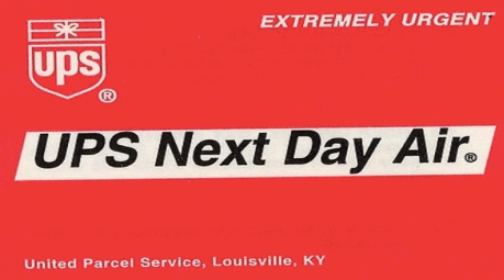 UPS Next Day Air label